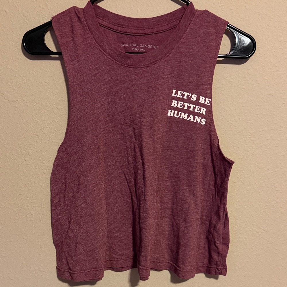 Spiritual Gangster Burgundy Muscle Tee